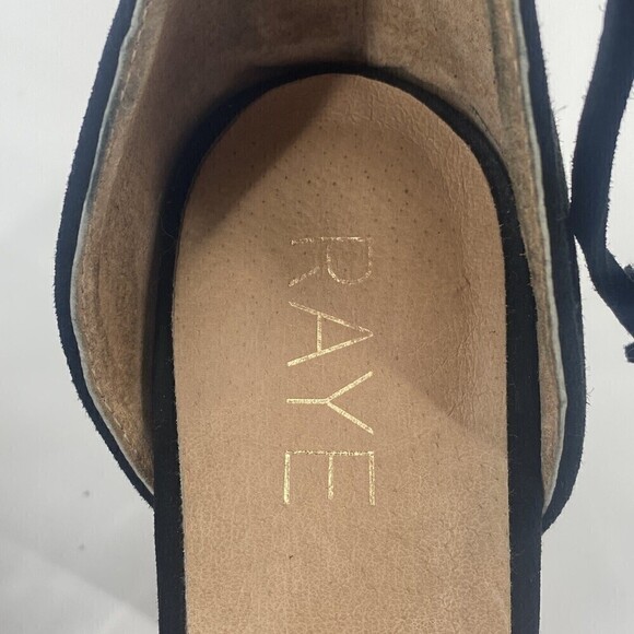 RAYE Revolve Loni Heel in Black Fringe Ankle Strap Suede Size 5 - Picture 5 of 14
